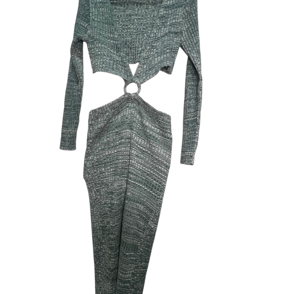 Forever 21 Green and White Long Sleeve Cocktail Dress - Picture 7 of 7